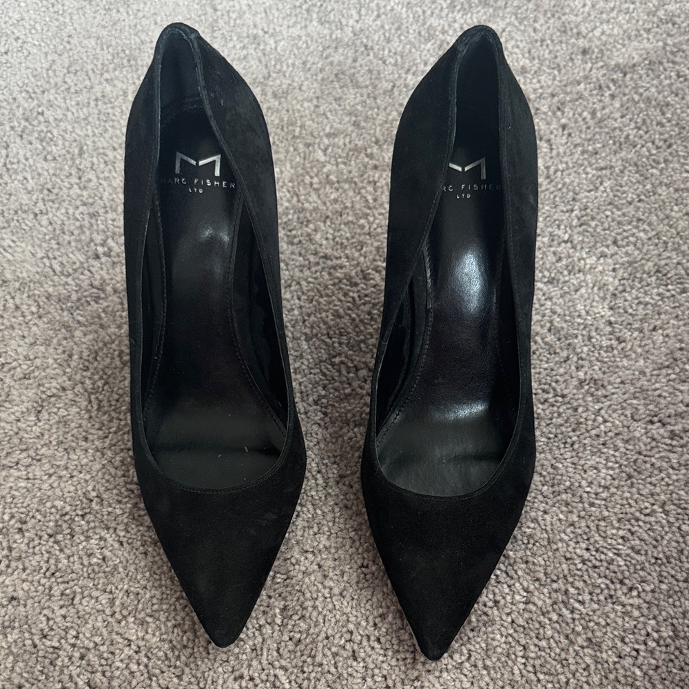 Marc Fisher Black Suede Heels